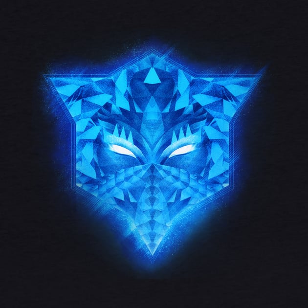 Sub Zero Transformers Wolf Mask - Low Poly Pattern in Deep Ice Blue by badbugs